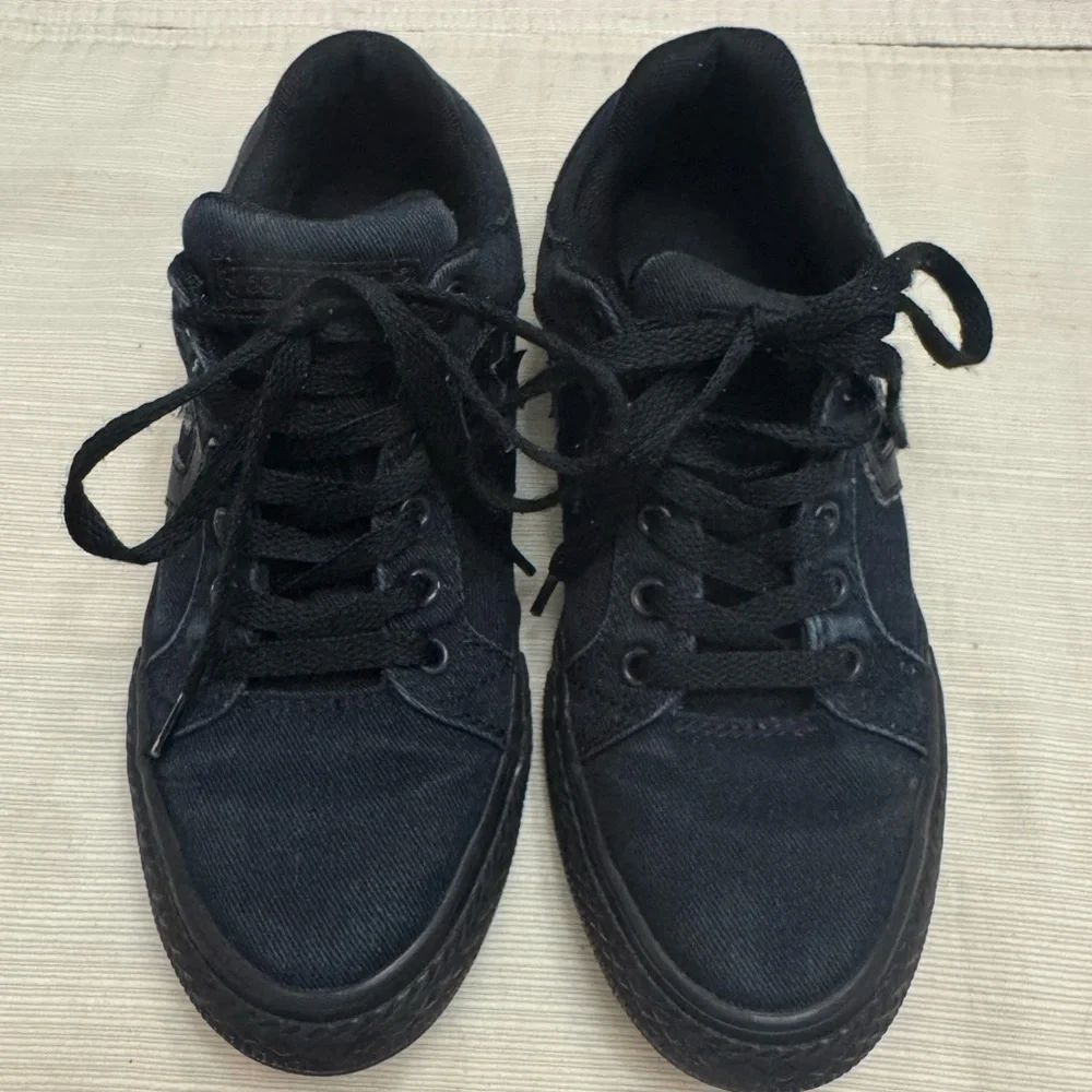 Converse Blue Black Canvas Sneakers Youth 3